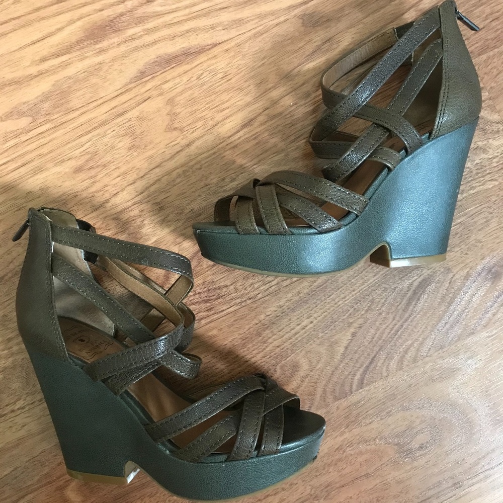 Lucky Brand 6.5 Brown High Heel Wedges
